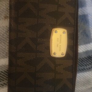 Michael Kors Dark Brown Wallet with Gold Logo